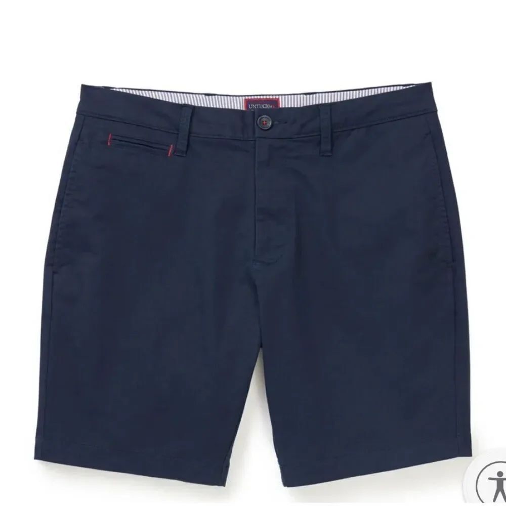 Untuckit navy minimalist basic size 38 normcore chino shorts